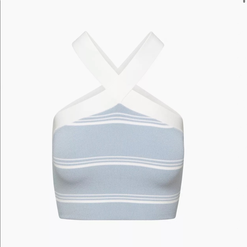 Aritzia L babaton Sculpt Knit Criss Cross Cropped Tank